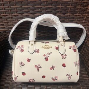 NWT Coach CU272 Rowan Ladybug Floral Canvas Satchel Bag